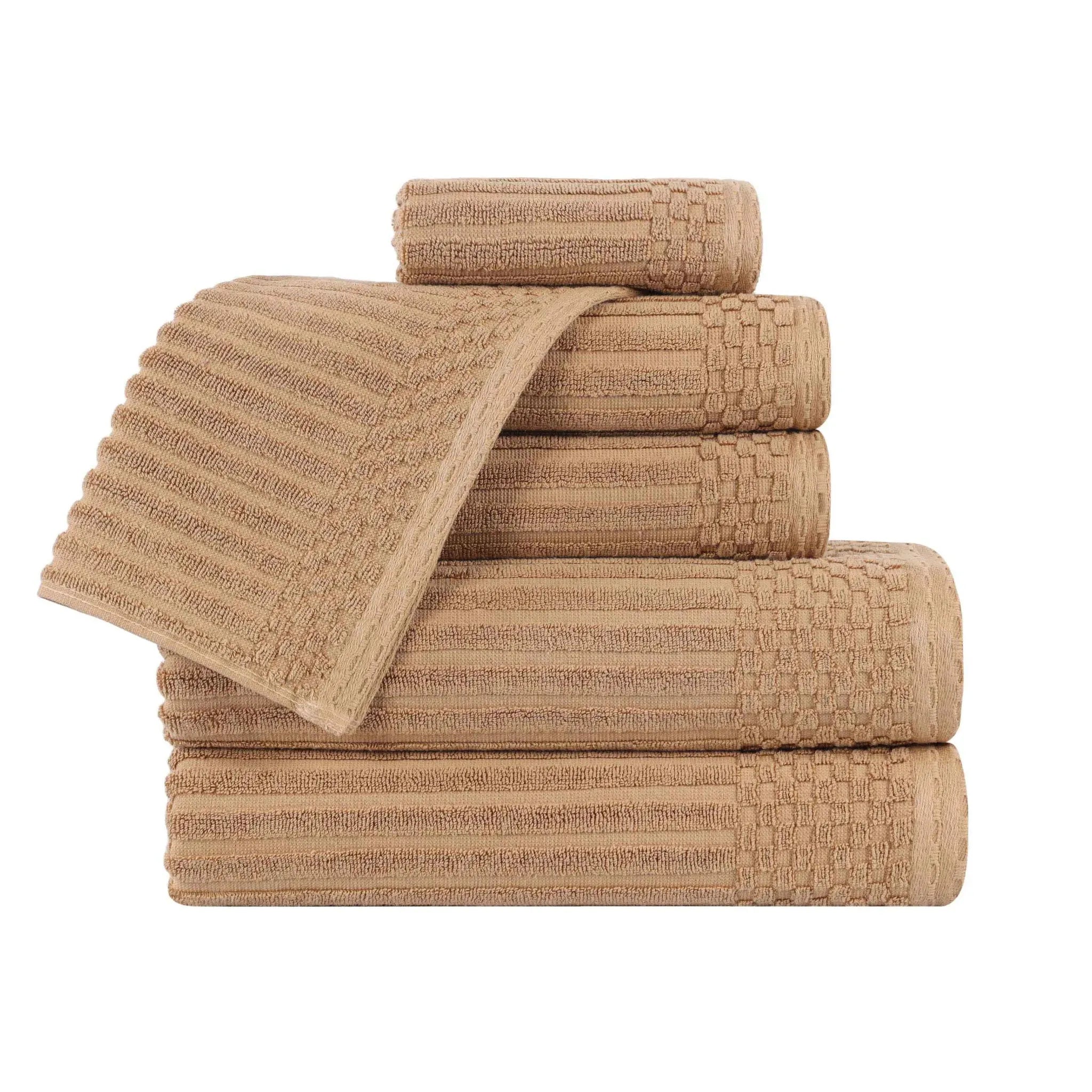 Soho Cotton Ribbed Textured Ultra Absorbent 6 Piece Towel Set - Towel Set by Superior Brand