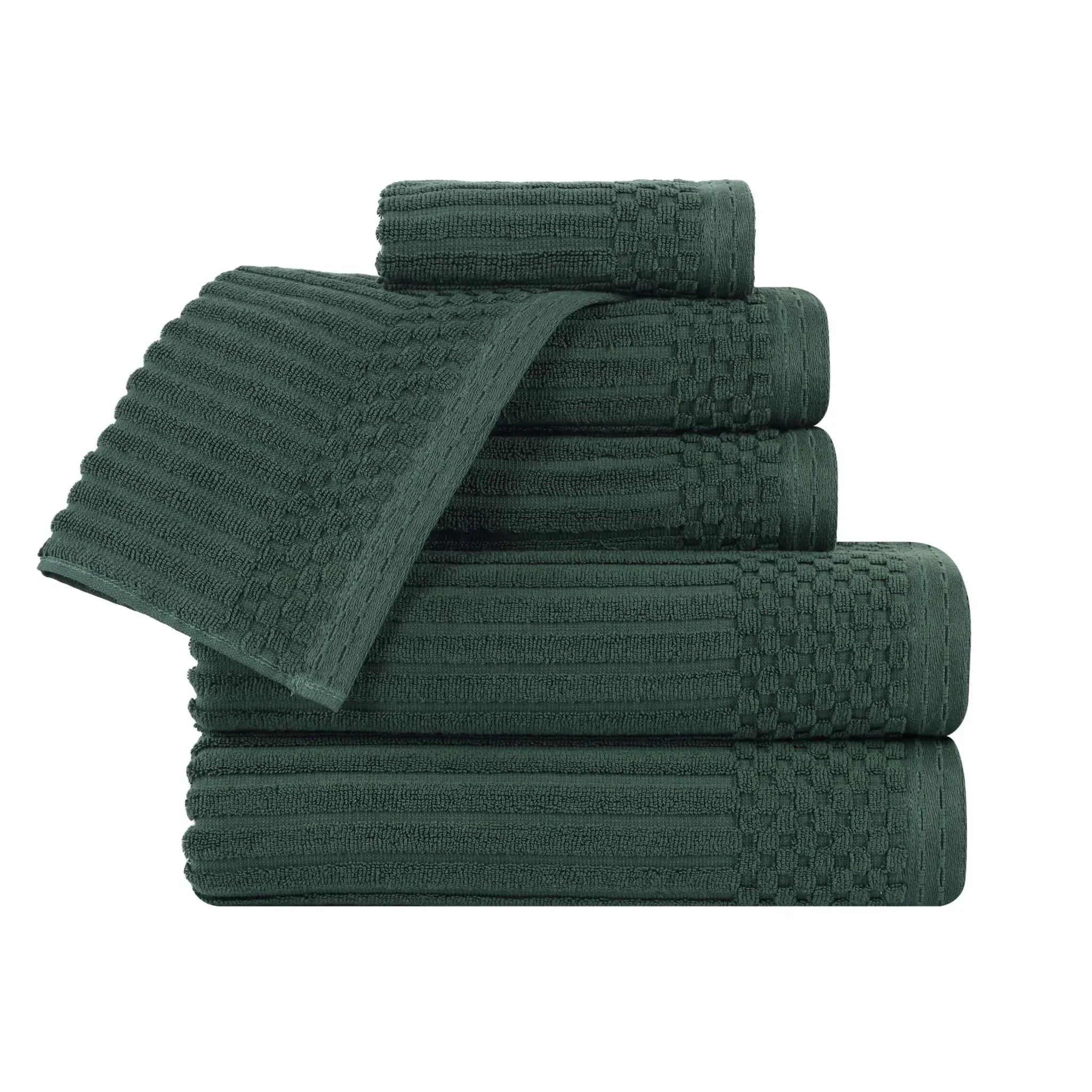 Soho Cotton Ribbed Towel Set 6 Piece - Towel Set by Superior Brand