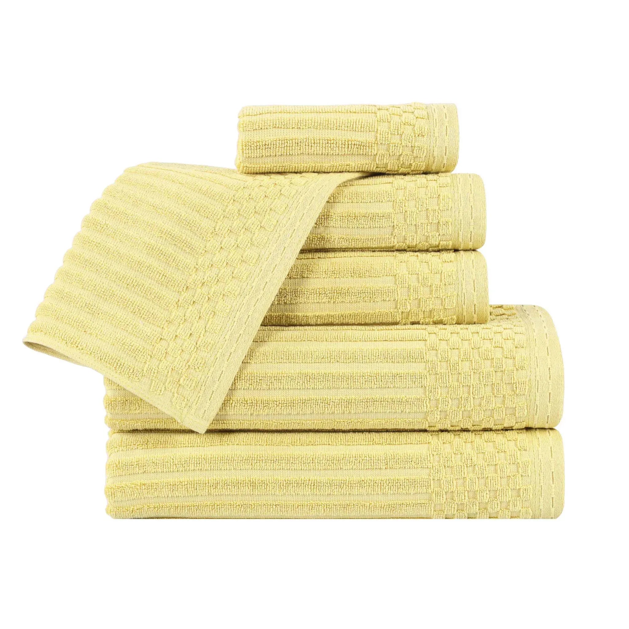 Soho Cotton Ribbed Textured Ultra Absorbent 6 Piece Towel Set - Towel Set by Superior Brand