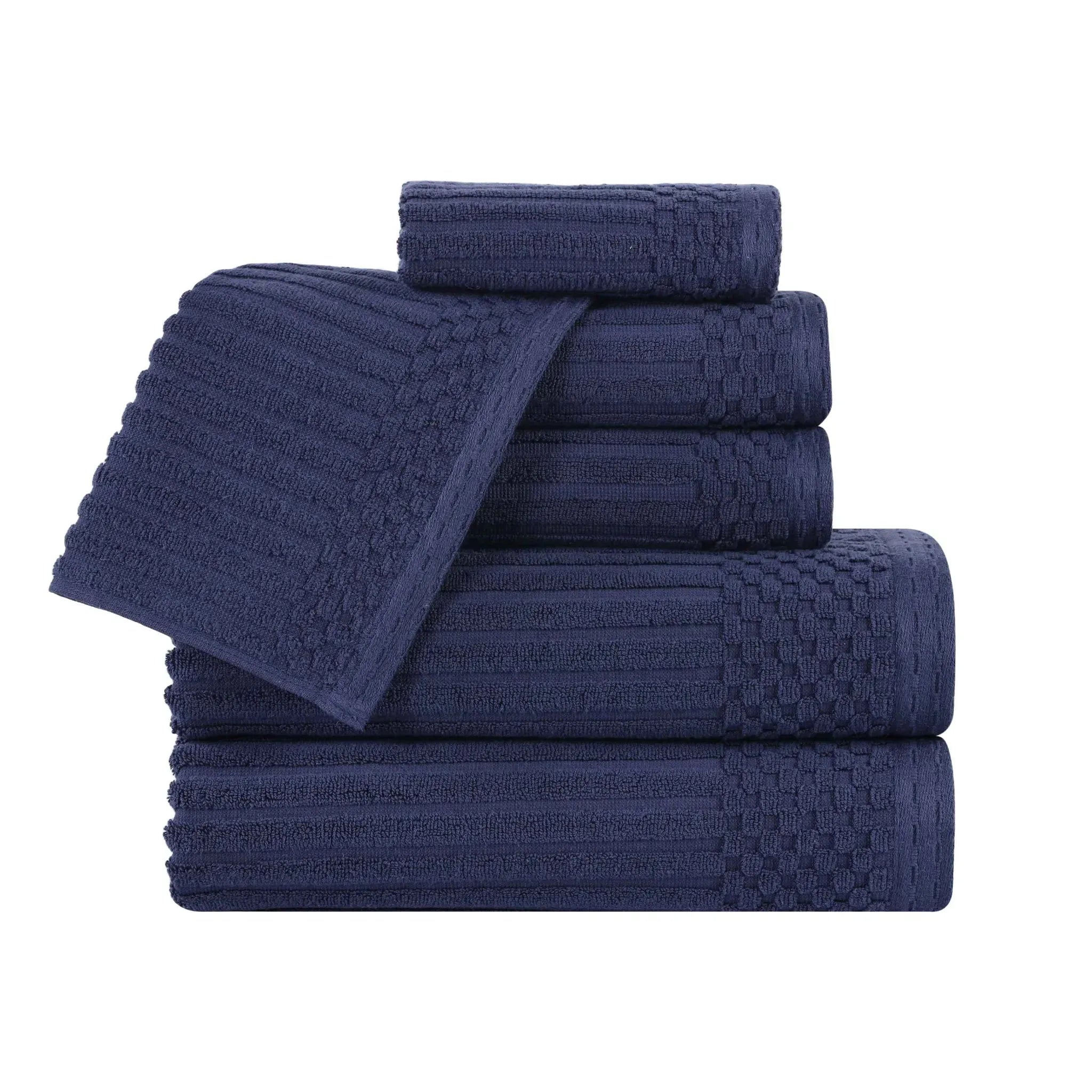 Soho Cotton Ribbed Textured Ultra Absorbent 6 Piece Towel Set - Towel Set by Superior Brand