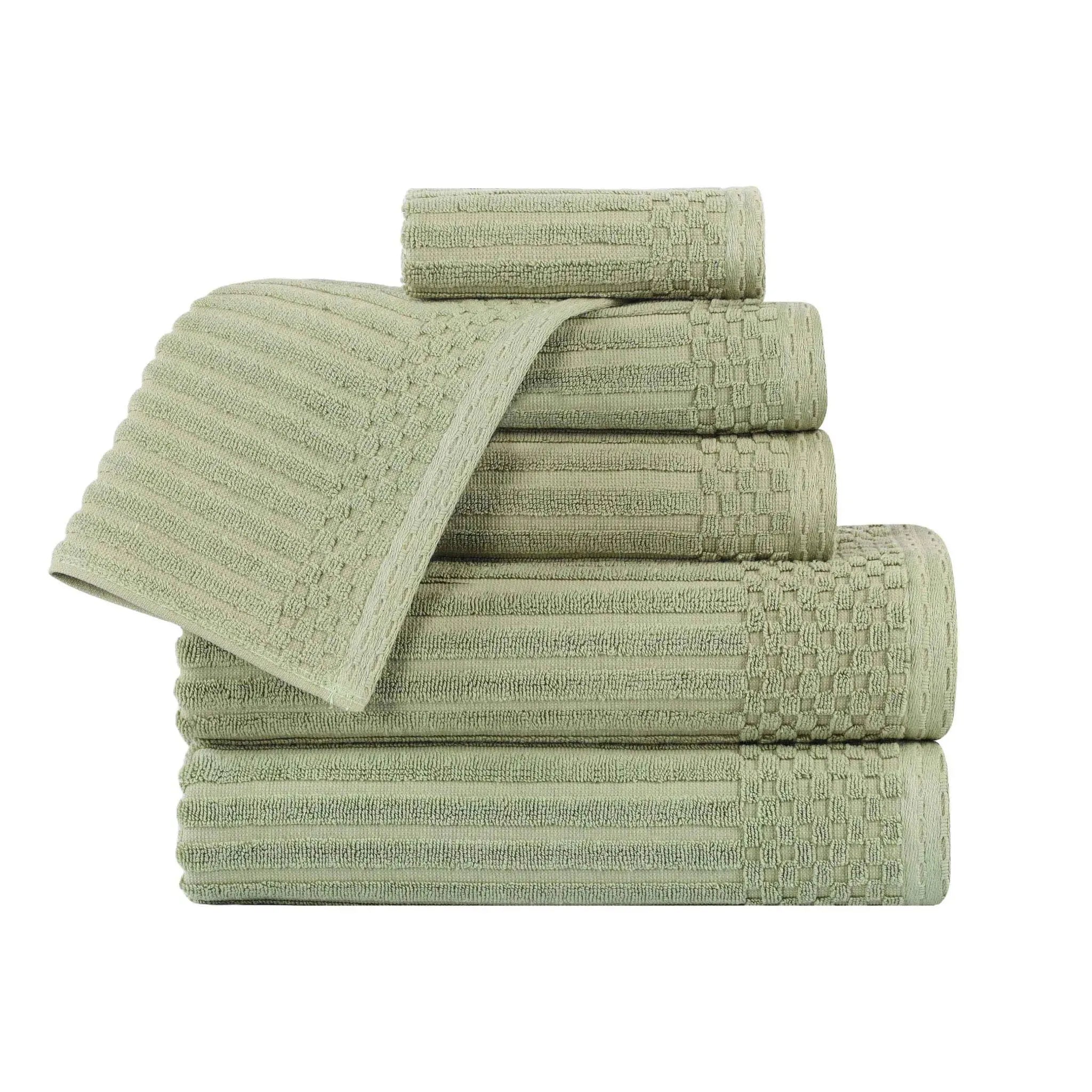 Soho Cotton Ribbed Textured Ultra Absorbent 6 Piece Towel Set - Towel Set by Superior Brand