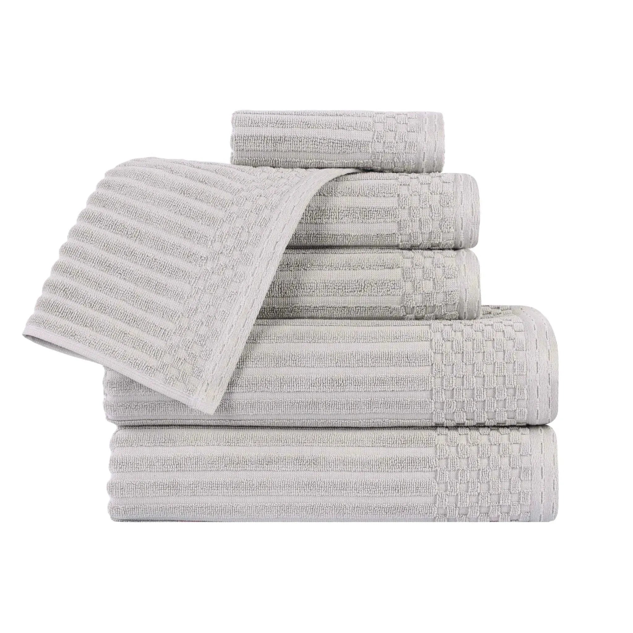 Soho Cotton Ribbed Textured Ultra Absorbent 6 Piece Towel Set - Towel Set by Superior Brand