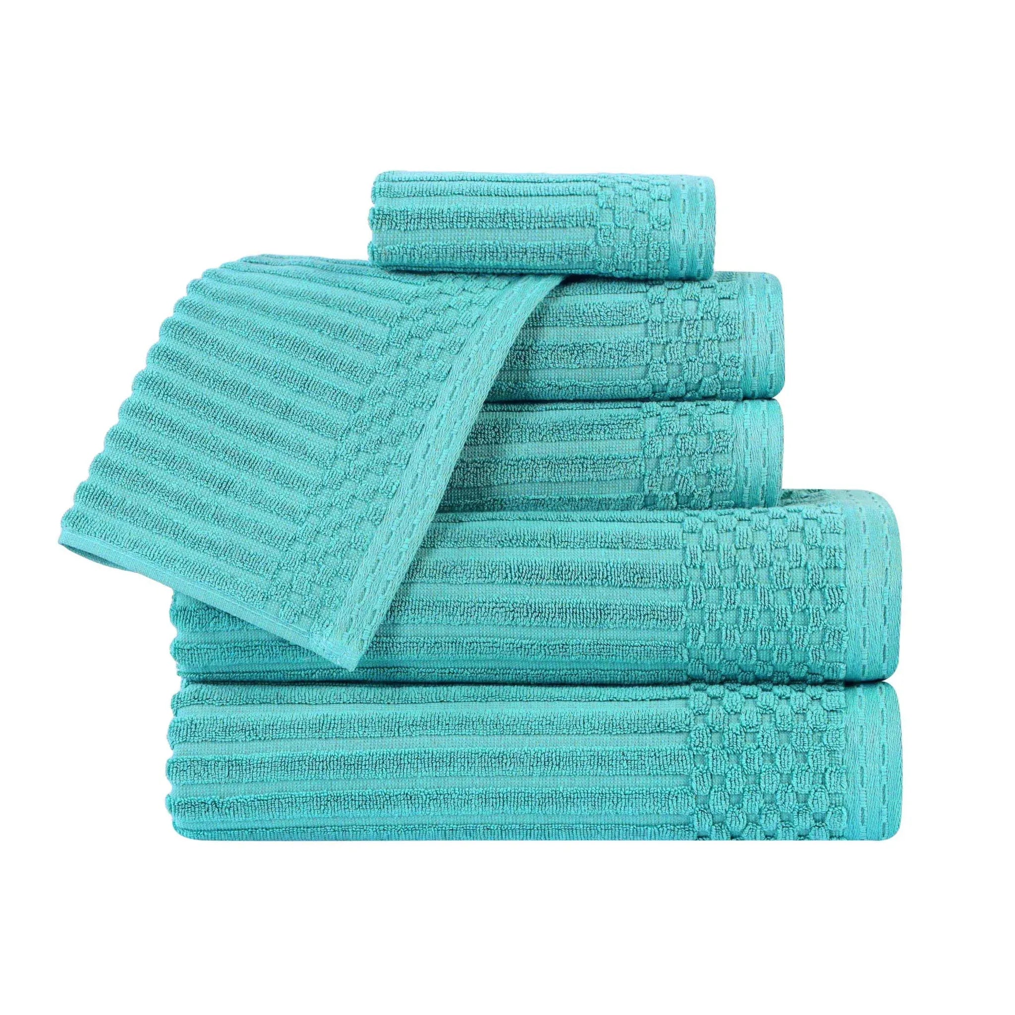 Soho Cotton Ribbed Textured Ultra Absorbent 6 Piece Towel Set - Towel Set by Superior Brand