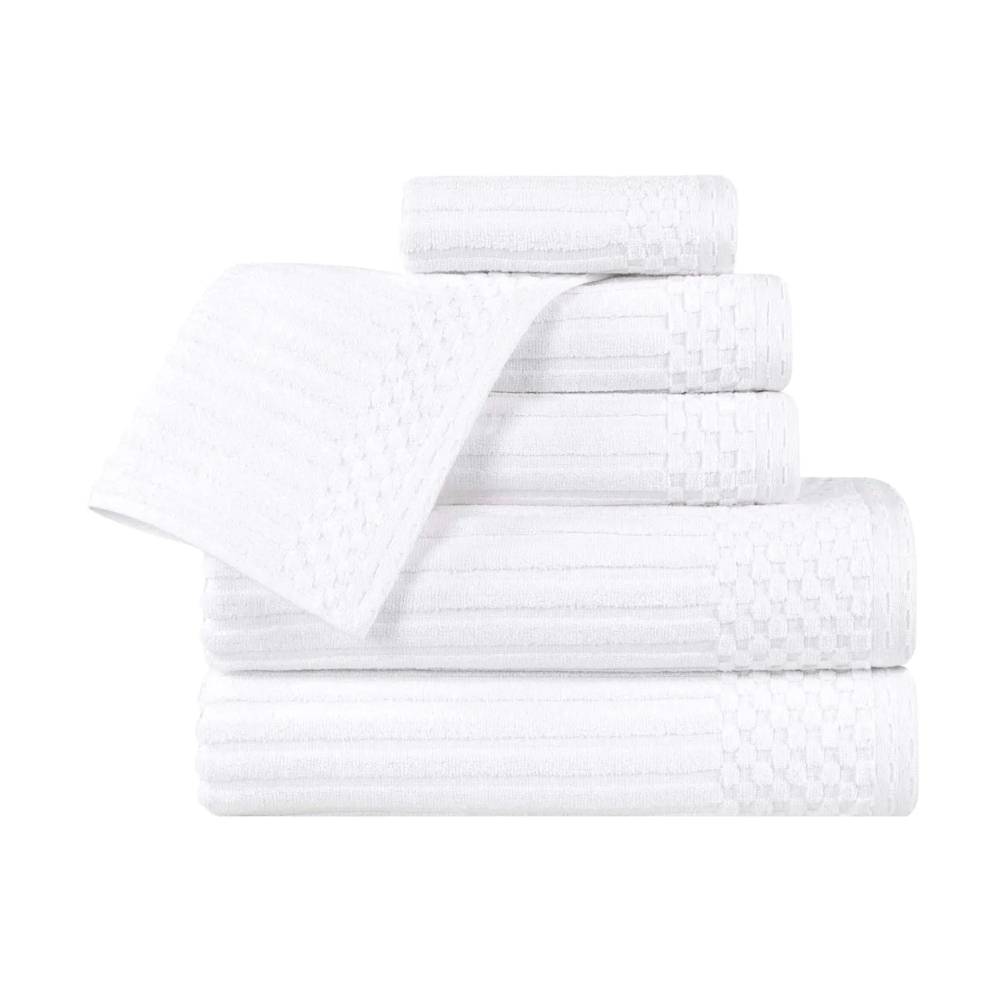 Soho Cotton Ribbed Textured Ultra Absorbent 6 Piece Towel Set - Towel Set by Superior Brand