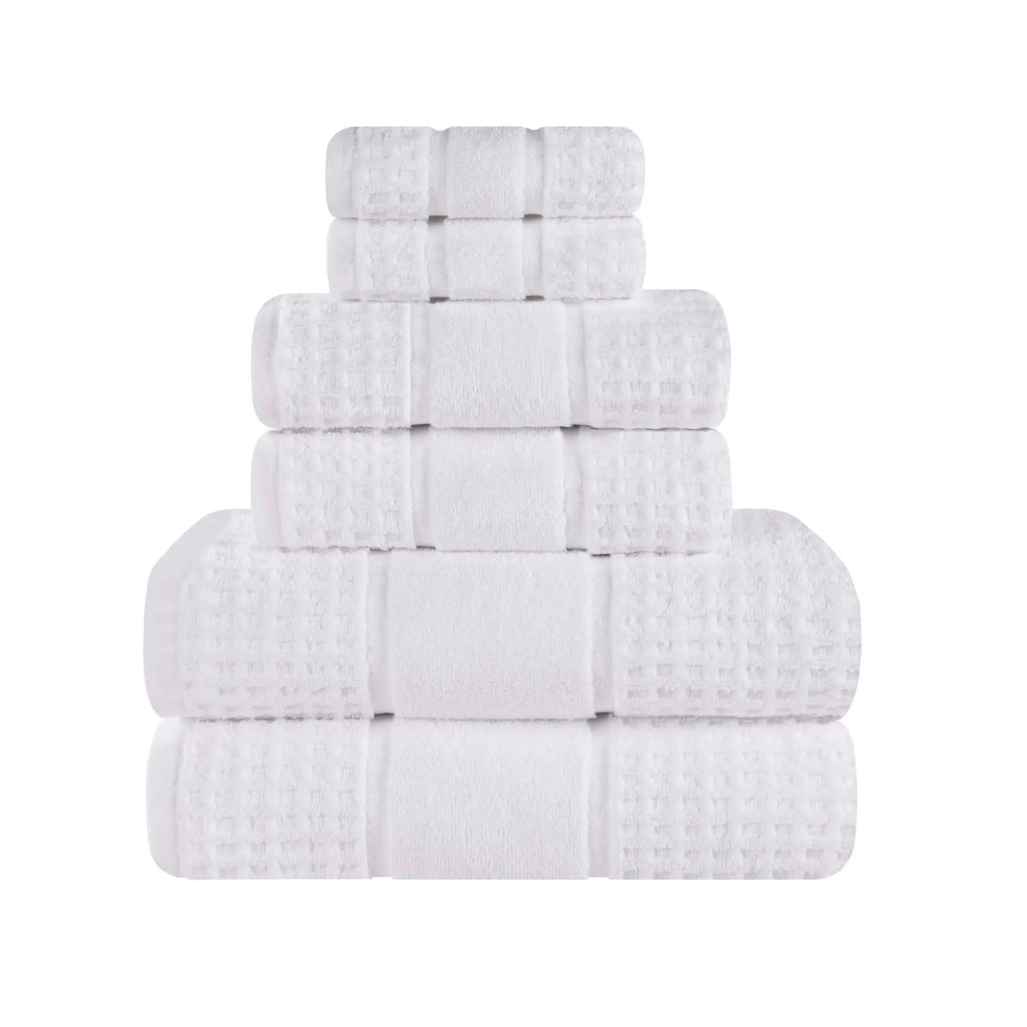 Zero Twist Cotton Waffle Towel Set 6-Piece - Napa - Towel Set by Superior Brand