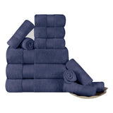 Turkish Cotton Towel Set 12-Piece Aria Plush Solid - Towel Set by Superior Brand
