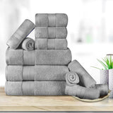 Turkish Cotton Towel Set 12-Piece Aria Plush Solid - Towel Set by Superior Brand