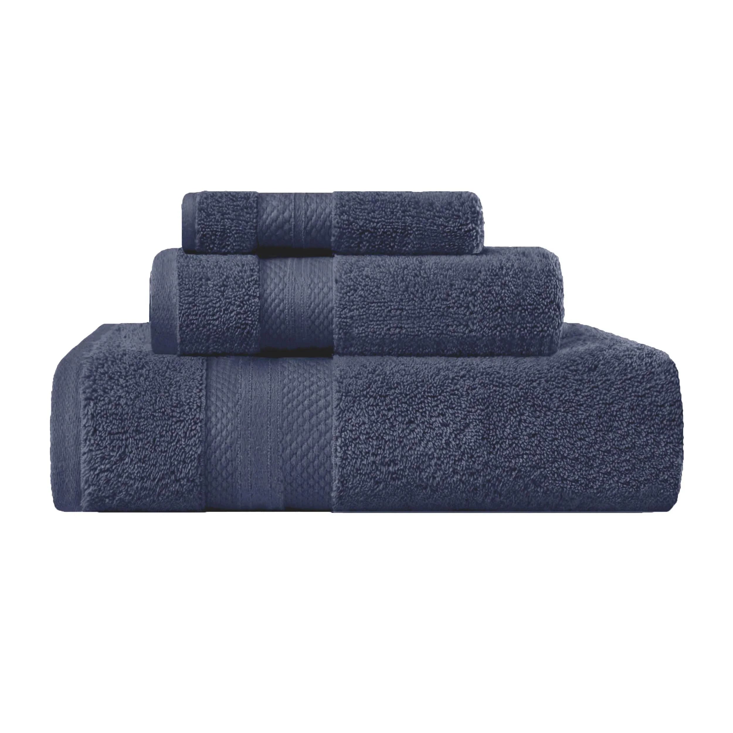 Turkish Cotton Towel Set 3-Piece Aria Plush Solid - Towel Set by Superior Brand