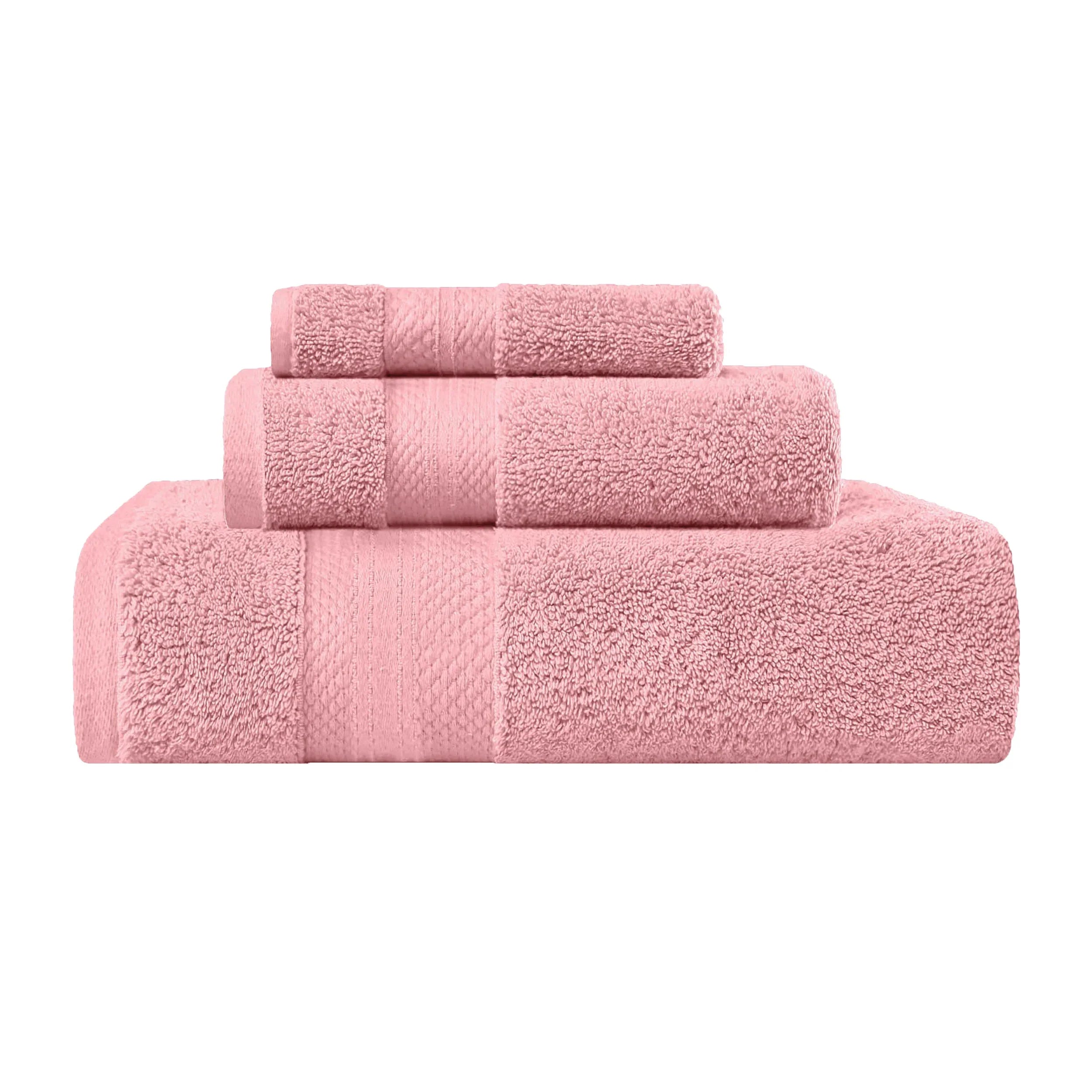 Turkish Cotton Towel Set 3-Piece Aria Plush Solid - Towel Set by Superior Brand