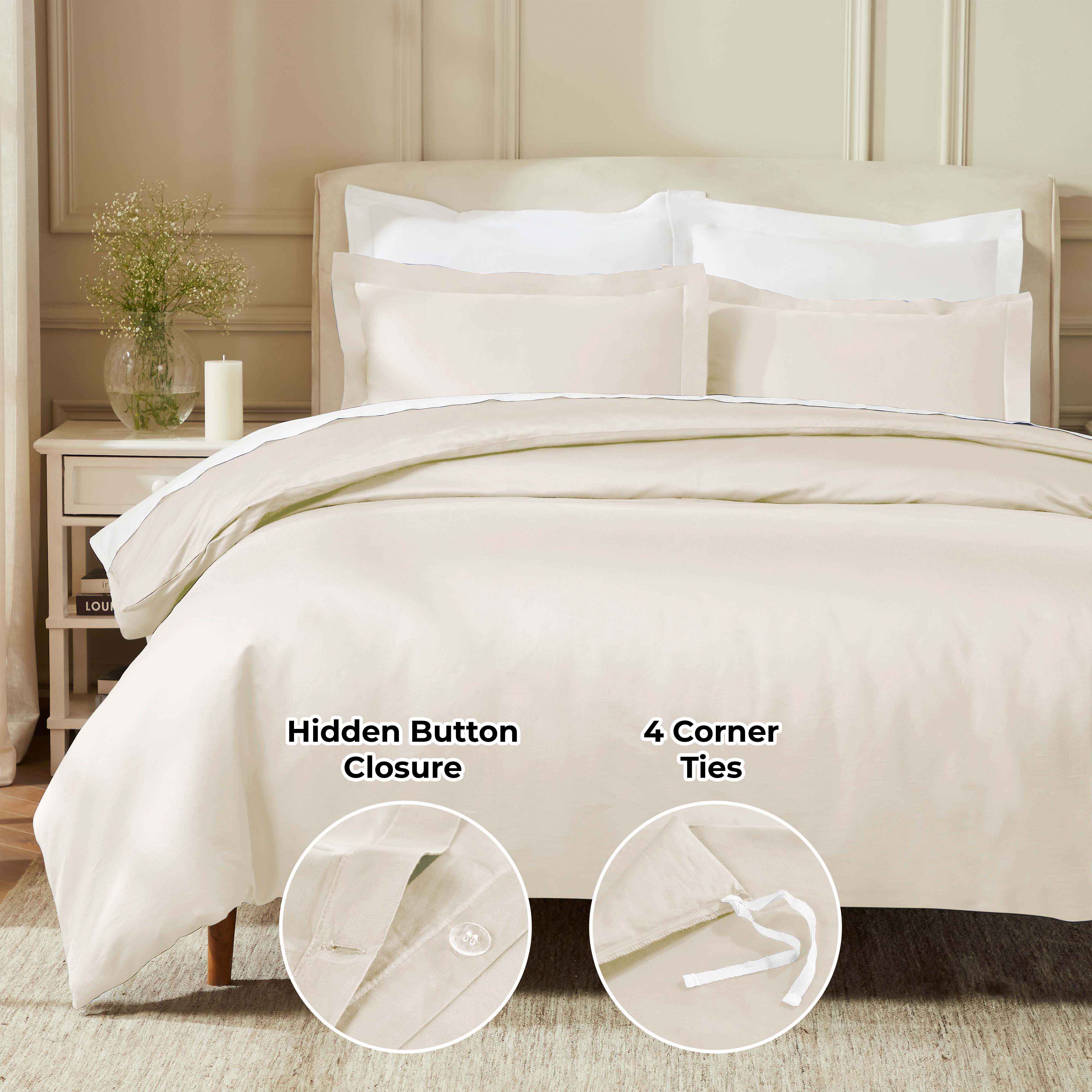 850 Thread Count Egyptian Cotton Solid Duvet Cover - Duvet Cover Set by Superior Brand