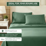 100% Egyptian Cotton 850 Thread Count Solid Bed Pillowcase Set - Pillowcases by Superior Brand