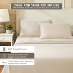 100% Egyptian Cotton 850 Thread Count Solid Bed Pillowcase Set - Pillowcases by Superior Brand