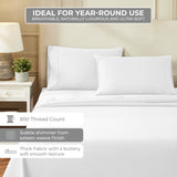 100% Egyptian Cotton 850 Thread Count Solid Bed Pillowcase Set - Pillowcases by Superior Brand