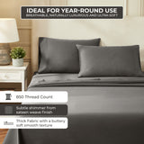 100% Egyptian Cotton 850 Thread Count Solid Bed Pillowcase Set - Pillowcases by Superior Brand