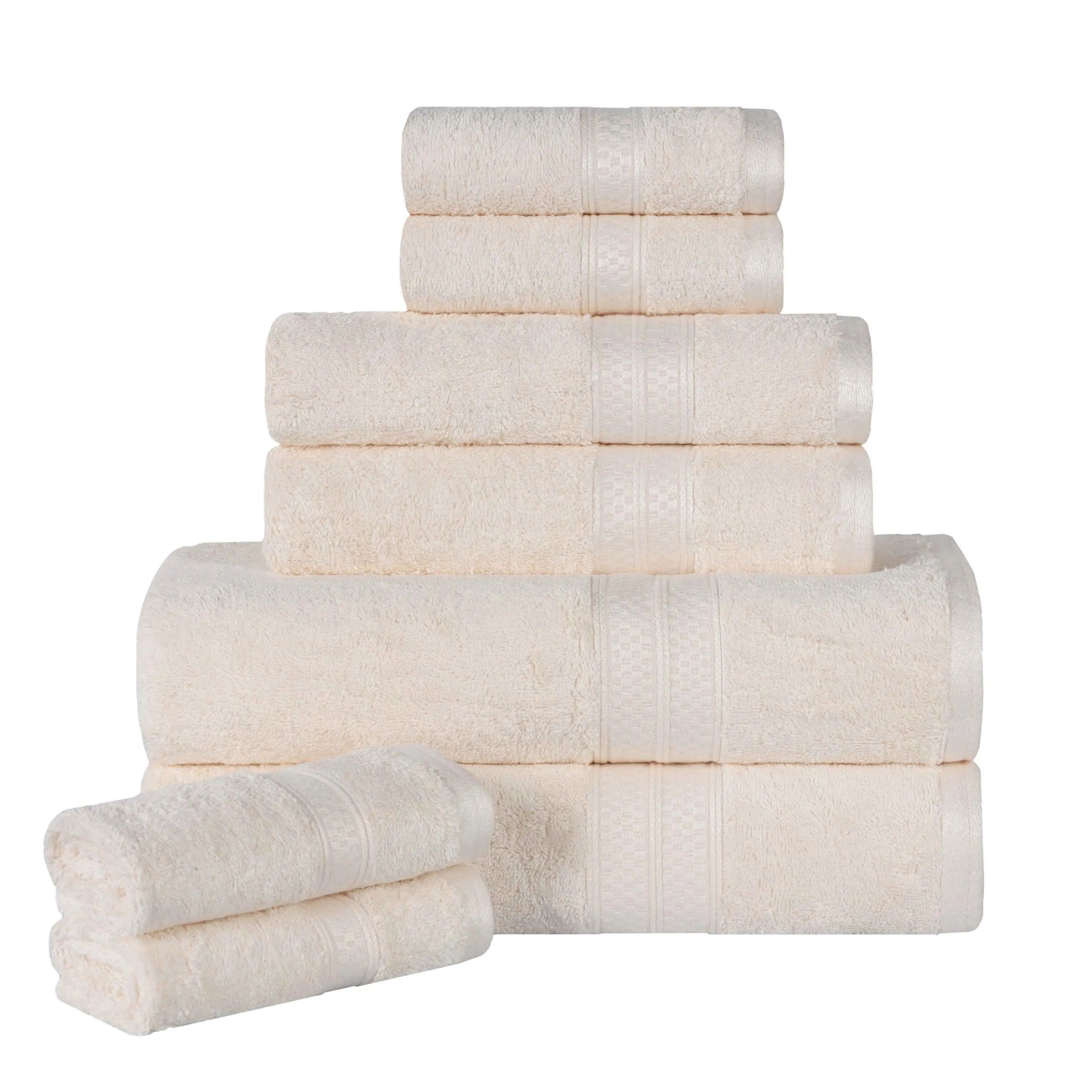 Ultra-Soft Rayon from Bamboo Cotton Blend 8 Piece Towel Set - Towel Set by Superior Brand
