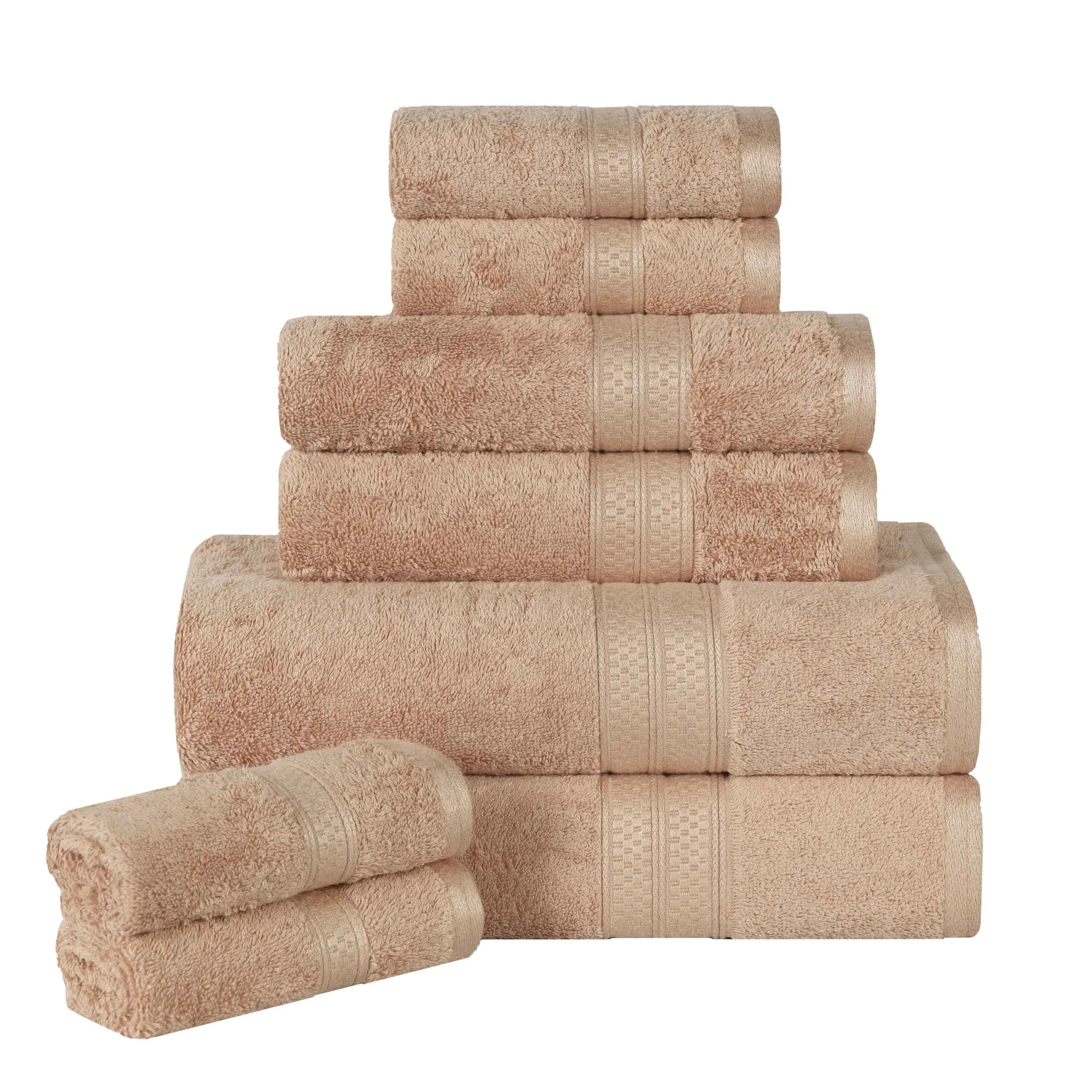 Ultra-Soft Rayon from Bamboo Cotton Blend 8 Piece Towel Set - Towel Set by Superior Brand