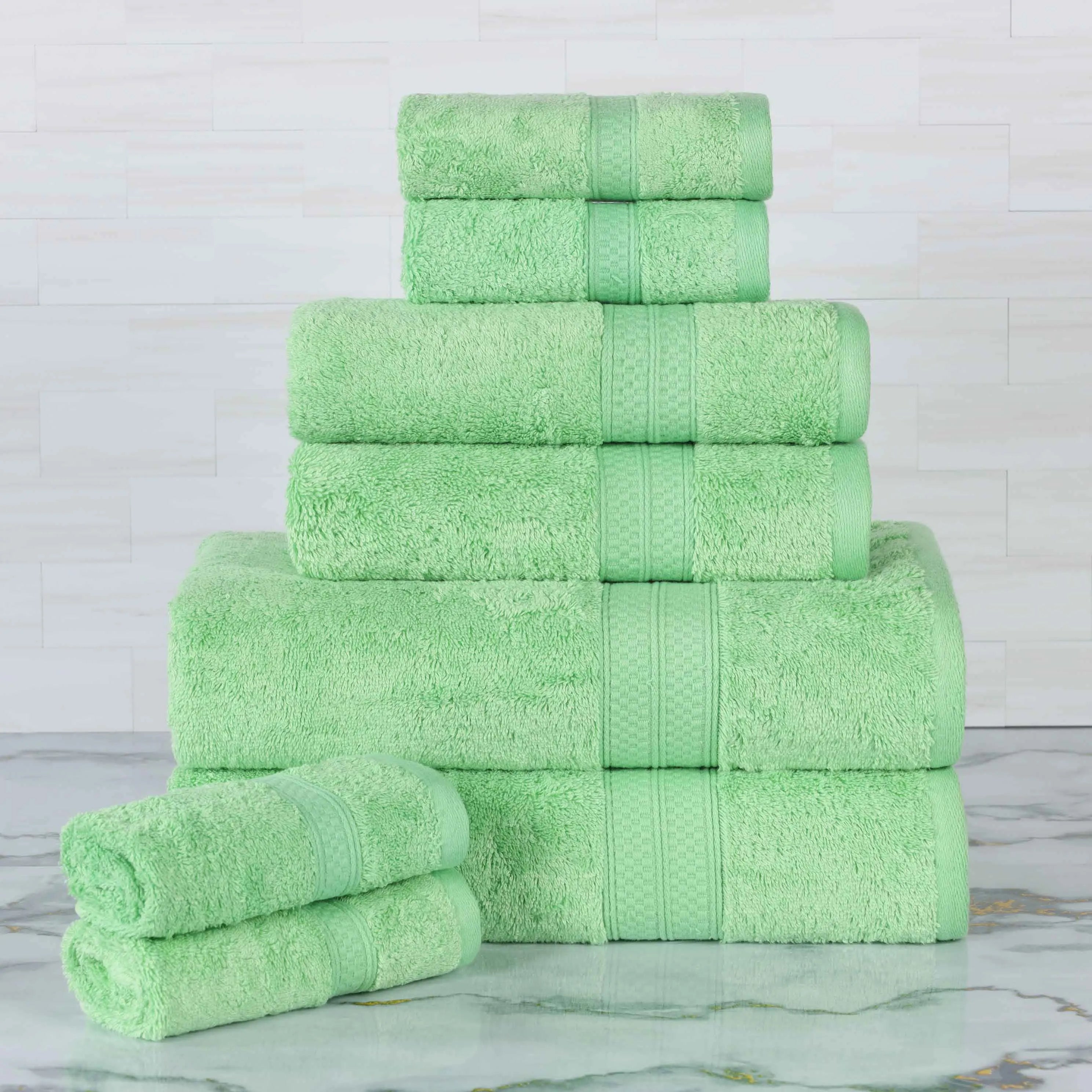 Ultra-Soft Rayon from Bamboo Cotton Blend 8 Piece Towel Set - Towel Set by Superior Brand