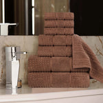 Napa Zero Twist Cotton Solid Waffle Honeycomb 8 Piece Towel Set - Towel Set by Superior Brand