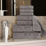 Napa Zero Twist Cotton Solid Waffle Honeycomb 8 Piece Towel Set - Towel Set by Superior Brand