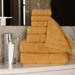 Napa Zero Twist Cotton Solid Waffle Honeycomb 8 Piece Towel Set - Towel Set by Superior Brand