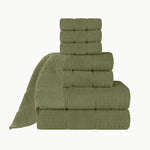 Napa Zero Twist Cotton Solid Waffle Honeycomb 8 Piece Towel Set - Towel Set by Superior Brand