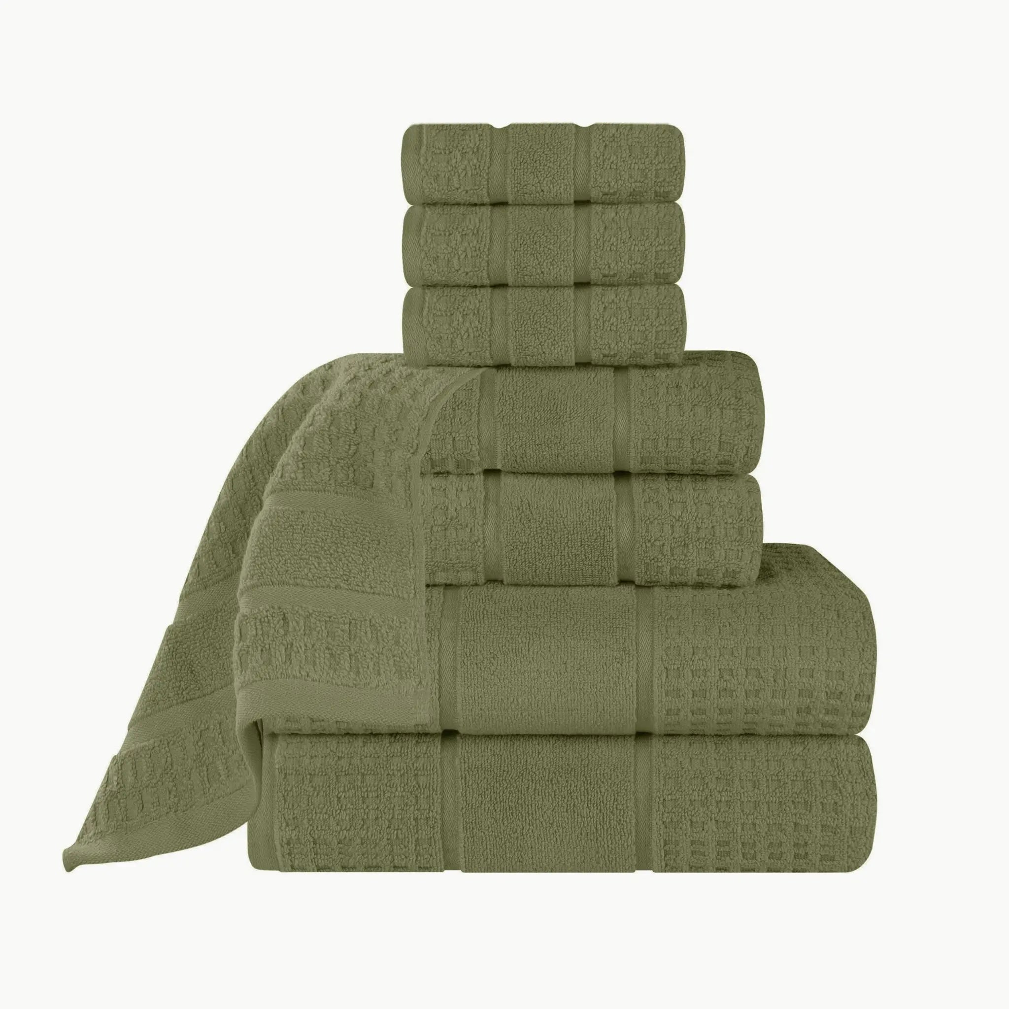Napa Zero Twist Cotton Solid Waffle Honeycomb 8 Piece Towel Set - Towel Set by Superior Brand