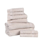 Rolla Cotton Geometric Jacquard Plush Soft Absorbent 8 Piece Towel Set - Towel Set by Superior Brand