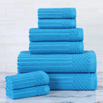 Cotton Ribbed Textured Towel Set 8-Piece - Soho - Towel Set by Superior Brand
