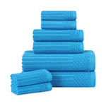 Cotton Ribbed Textured Towel Set 8-Piece - Soho - Towel Set by Superior Brand