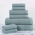 Cotton Ribbed Textured Towel Set 8-Piece - Soho - Towel Set by Superior Brand