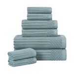 Cotton Ribbed Textured Towel Set 8-Piece - Soho - Towel Set by Superior Brand