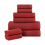 Cotton Ribbed Textured Towel Set 8-Piece - Soho - Towel Set by Superior Brand