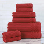 Cotton Ribbed Textured Towel Set 8-Piece - Soho - Towel Set by Superior Brand