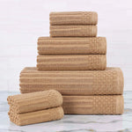 Cotton Ribbed Textured Towel Set 8-Piece - Soho - Towel Set by Superior Brand