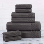 Cotton Ribbed Textured Towel Set 8-Piece - Soho - Towel Set by Superior Brand