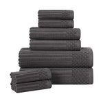 Cotton Ribbed Textured Towel Set 8-Piece - Soho - Towel Set by Superior Brand