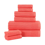 Cotton Ribbed Textured Towel Set 8-Piece - Soho - Towel Set by Superior Brand