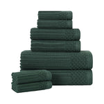 Cotton Ribbed Textured Towel Set 8-Piece - Soho - Towel Set by Superior Brand
