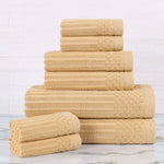 Cotton Ribbed Textured Towel Set 8-Piece - Soho - Towel Set by Superior Brand