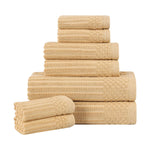 Cotton Ribbed Textured Towel Set 8-Piece - Soho - Towel Set by Superior Brand