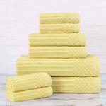 Cotton Ribbed Textured Towel Set 8-Piece - Soho - Towel Set by Superior Brand