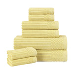 Cotton Ribbed Textured Towel Set 8-Piece - Soho - Towel Set by Superior Brand