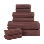 Cotton Ribbed Textured Towel Set 8-Piece - Soho - Towel Set by Superior Brand