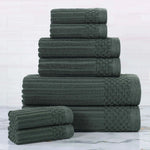 Cotton Ribbed Textured Towel Set 8-Piece - Soho - Towel Set by Superior Brand