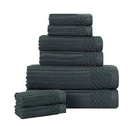 Cotton Ribbed Textured Towel Set 8-Piece - Soho - Towel Set by Superior Brand