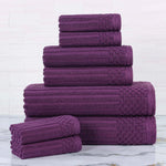 Cotton Ribbed Textured Towel Set 8-Piece - Soho - Towel Set by Superior Brand