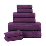 Cotton Ribbed Textured Towel Set 8-Piece - Soho - Towel Set by Superior Brand