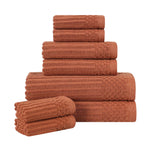 Cotton Ribbed Textured Towel Set 8-Piece - Soho - Towel Set by Superior Brand