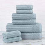 Cotton Ribbed Textured Towel Set 8-Piece - Soho - Towel Set by Superior Brand