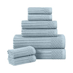 Cotton Ribbed Textured Towel Set 8-Piece - Soho - Towel Set by Superior Brand